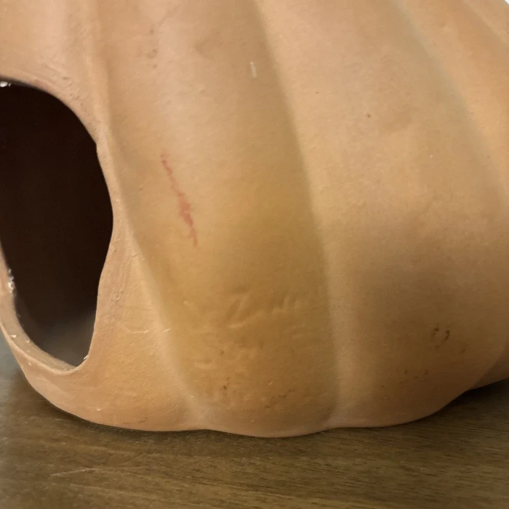Rare HTF Terracotta Clay Smiling Jack O Lantern by Le Ce Zanne 1994 8.5'' VTG